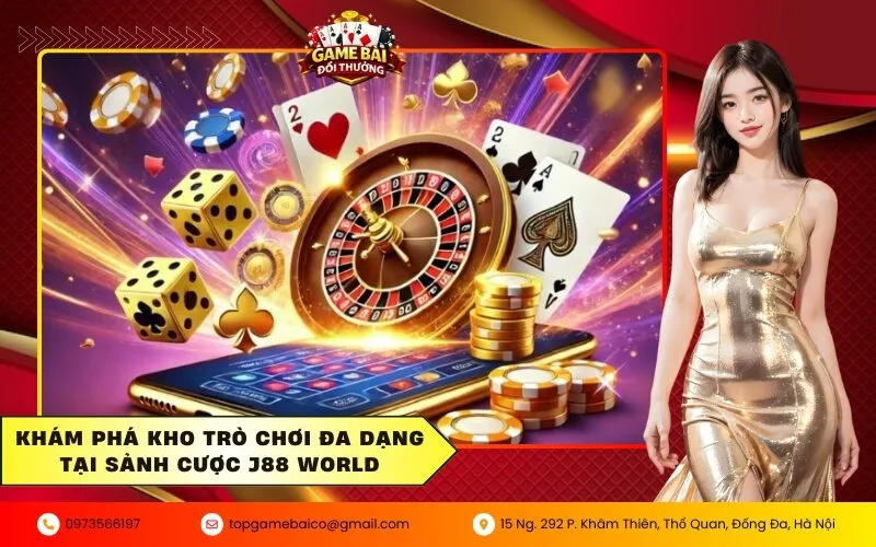 Khám phá kho trò chơi đa dạng tại sảnh cược J88 World
